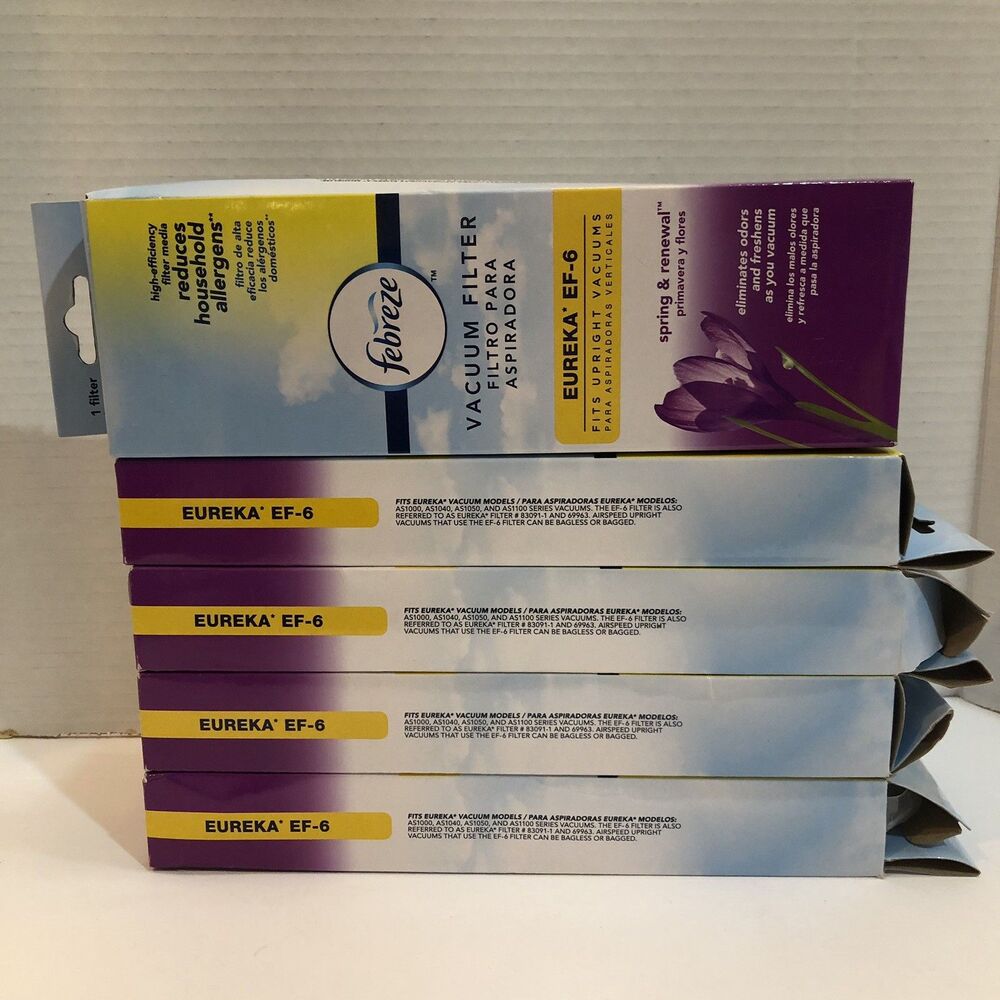 Lot of 5 Febreze Eureka EF6 Vacuum Filters AS1000 AS1040 AS1050 AS1100 New